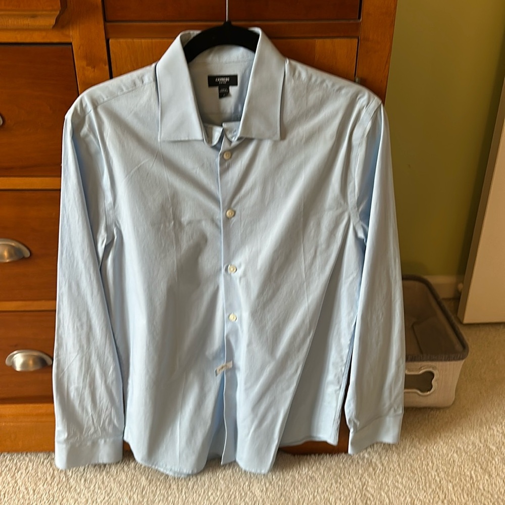 Men’s Express Slim IMX Light Blue Dress Shirt - Size Small